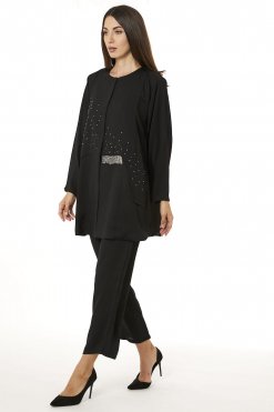 MOI0623105 1 Black Zoom Top and Pants Set