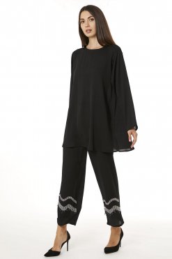 MOI0623099 1 Black Zoom Top and Pants Set
