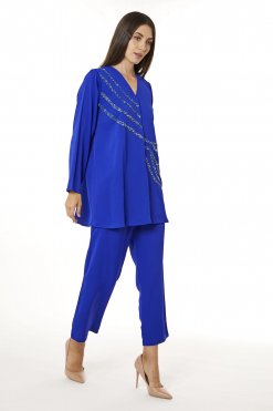 MOI0623090 1 Royal Blue Zoom Top and Pants Set
