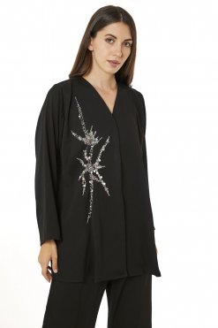 MOI0623106 2 Black Zoom Top and Pants Set