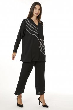 MOI0623101 1 Black Zoom Top and Pants Set