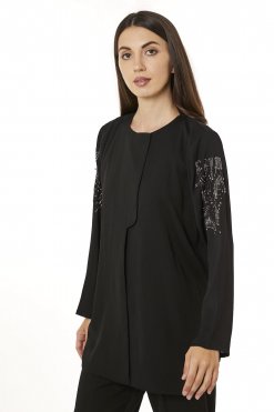 MOI0623100 2 Black Zoom Top and Pants Set