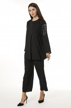 MOI0623100 1 Black Zoom Top and Pants Set