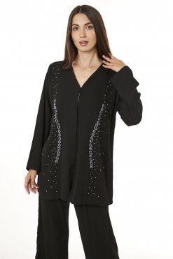 MOI0623102 2 Black Zoom Top and Pants Set