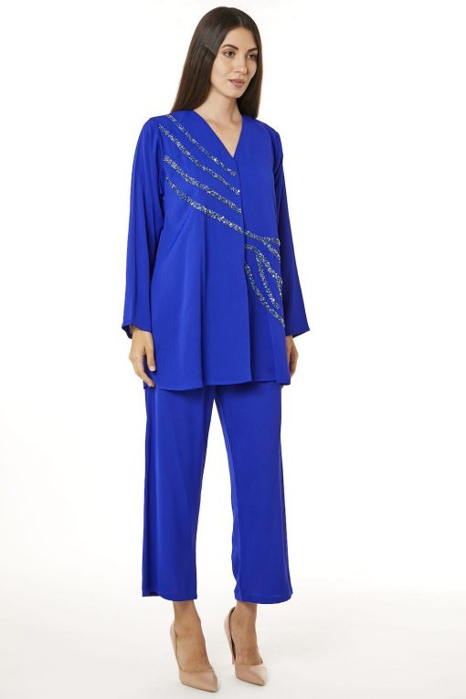 Royal Blue Zoom Top and Pants Set