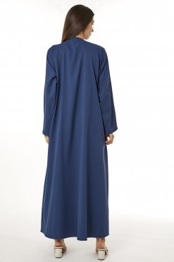 MOI0623127 3 Dark Blue Indonesian Crepe Hand Embellished Abaya