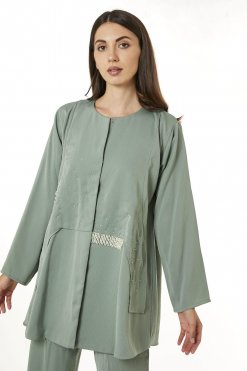 MOI0623096 2 Light Green Zoom Top and Pants Set