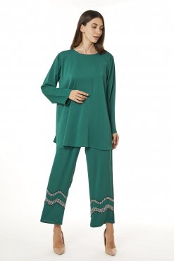 MOI0623094 1 Green Zoom Top and Pants Set