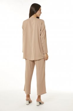 MOI0623085 3 Beige Zoom Top and Pants Set