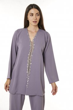 MOI0623084 2 Purple Zoom Top and Pants Set