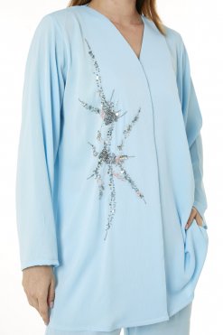MOI0623080 2 Light Blue Zoom Top and Pants Set