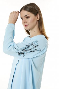 MOI0623079 2 Light Blue Zoom Top and Pants Set