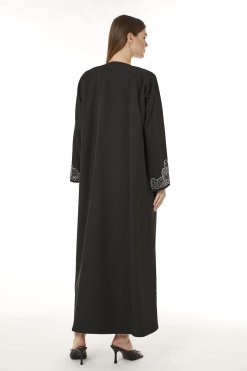 MOI0623073 3 Black Korean Nida Hand Embellished Abaya