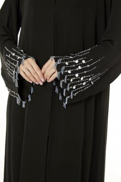 MOI0623071 2 Black Korean Nida Hand Embellished Abaya