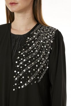 MOI0623068 2 Black Korean Nida Hand Embellished Abaya