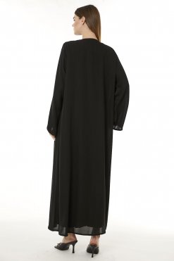 MOI0623068 3 Black Korean Nida Hand Embellished Abaya