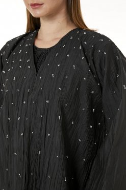 MOI0623062 2 Black Tafta Hand Embellished Abaya