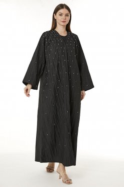 MOI0623062 1 Black Tafta Hand Embellished Abaya
