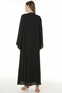 MOI0623061 3 Black Korean Nida Hand Embellished Abaya