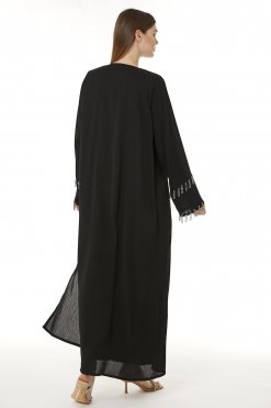 MOI0623060 3 Black Zoom Hand Embellished Abaya