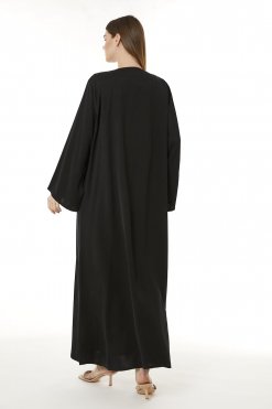 MOI0623055 3 Black Korean Nida Hand Embellished Abaya
