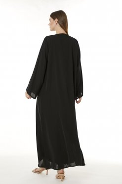 MOI0623054 3 Black Korean Nida Hand Embellished Abaya