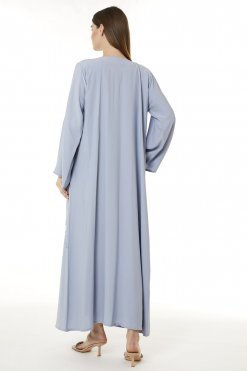 MOI0623048 3 Light Blue Indonesian Crepe Hand Embellished Abaya