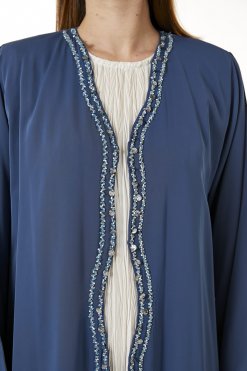 MOI0623046 2 Dark Blue Korean Nida Hand Embellished Abaya