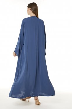 MOI0623046 3 Dark Blue Korean Nida Hand Embellished Abaya