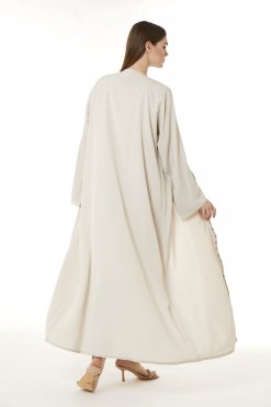 MOI0623045 3 Peach Korean Nida Hand Embellished Abaya