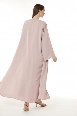Tan Korean Nida Hand Embellished Abaya 7 MOI0623044 3 Tan Korean Nida Hand Embellished Abaya