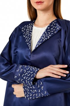 MOI0623022 2 Navy Victoria Satin Embroidered Abaya