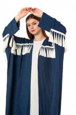 MOI0623018 2 Navy CEY Melange Abaya