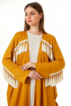 MOI0623016 2 Mustard CEY Melange Abaya