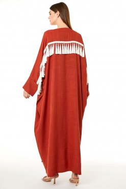 MOI0623015 3 Rust Orange CEY Melange Abaya
