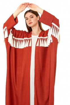 MOI0623015 2 Rust Orange CEY Melange Abaya