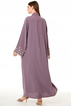MOI0623012 3 Purple Korean Nida Hand Embellished Abaya