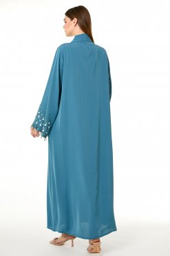 MOI0623011 3 Blue Korean Nida Hand Embellished Abaya
