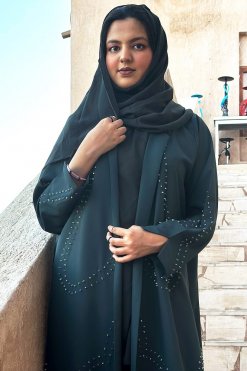 3818 9 Beads embellished bisht abaya