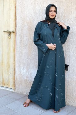 3818 8 Beads embellished bisht abaya
