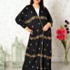 Overall embroidered abaya