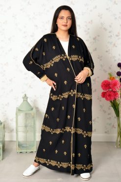 Overall embroidered abaya