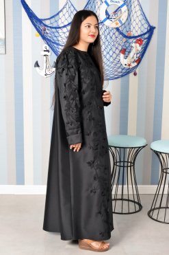 3803 4 Floral applique abaya