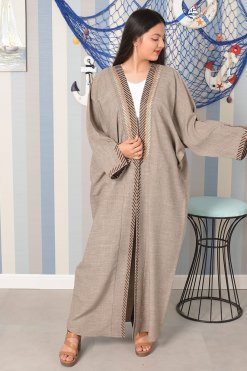 3802 3 Embroidered bisht abaya