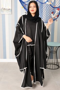 3796 7 Black travel abaya