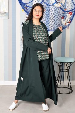 3794 3 Green travel abaya