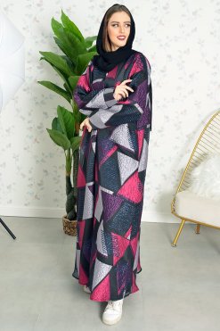 3744 3 Self printed abaya