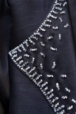 CUS 0723003 11 Glimmering Abaya - Grey Beadwork