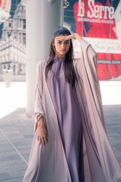 CUS 0723010 3 Purple Silk Bahraini Set