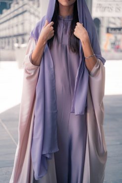 CUS 0723010 5 Purple Silk Bahraini Set